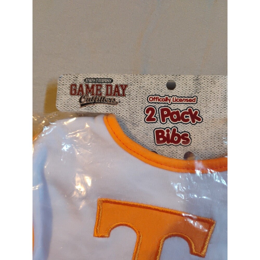 Tennessee Volunteers 2 Pack Licensed Newborn Infant Cotton Cloth Baby Bib - Picture 2 of 4
